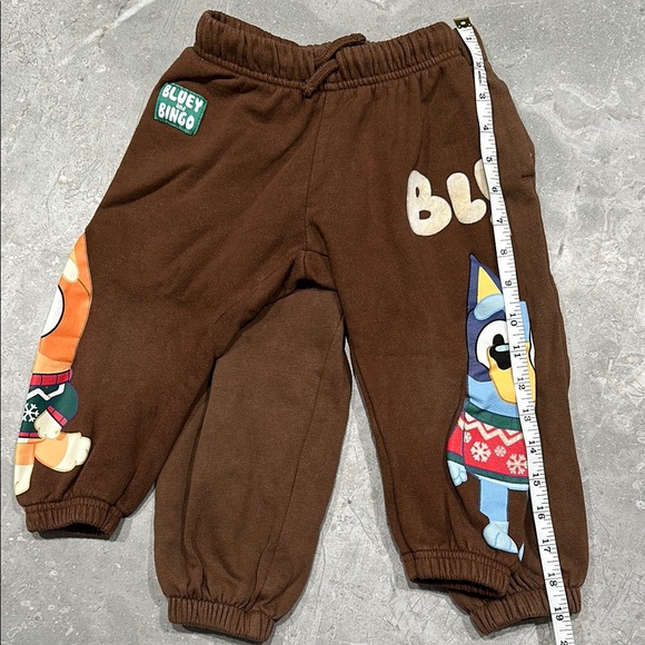 Set of two Zara Gap toddler winter cotton blend brown pants Bluey and bingo - Picture 1 of 4